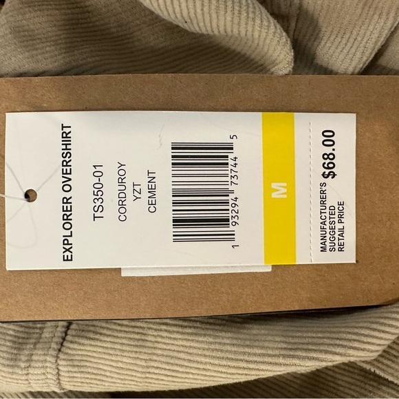 Surf & Swim Co. Explorer Overshirt Corduroy Cement Colour SZ M Button Front NWT - Picture 3 of 8